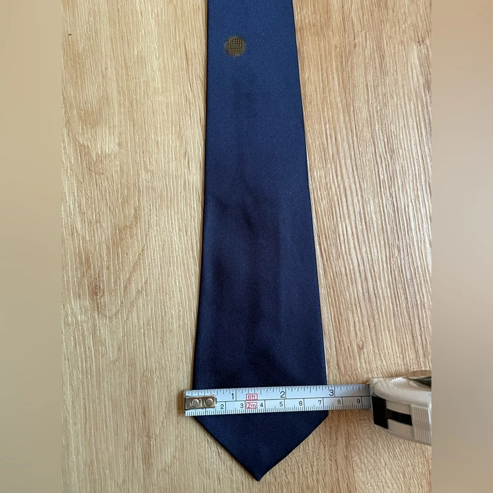 Bronzini all silk vintage men’s tie blue gold